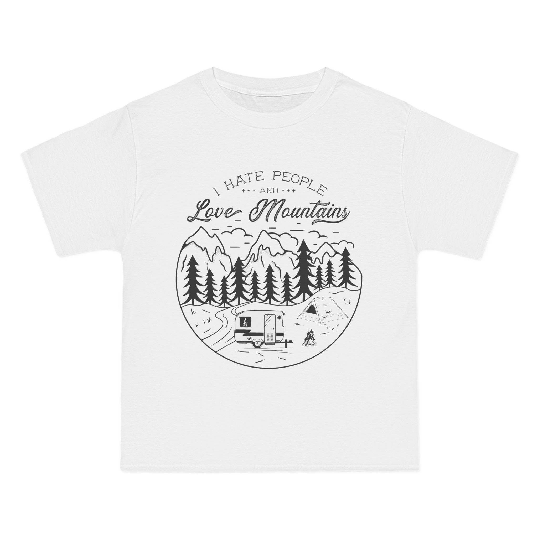 LOVE MOUNTAIN Camping Graphic Tee-INNBLAC Fashion Apparel