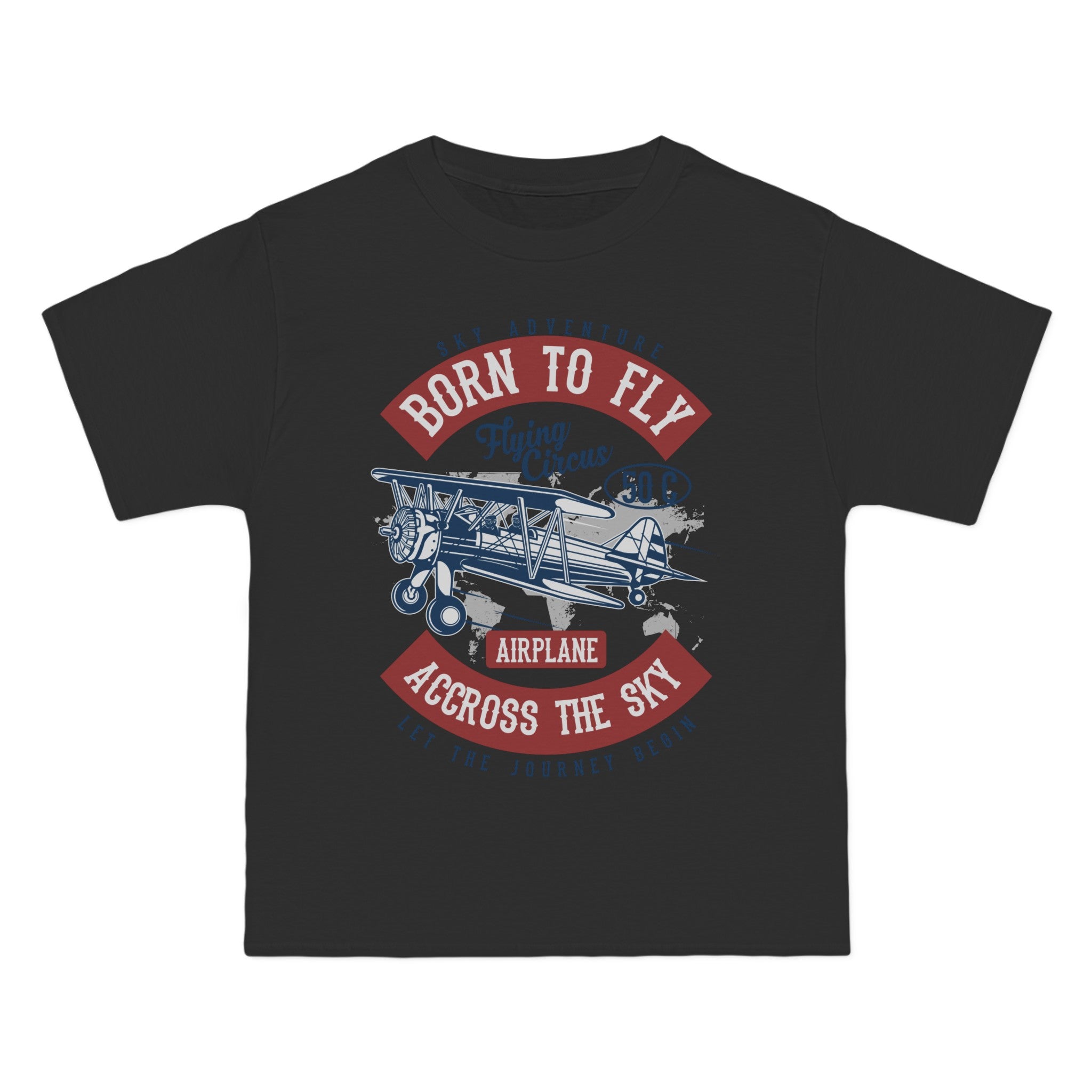 Letters & Airplane Graphic T Shirt-INNBLAC Fashion Apparel