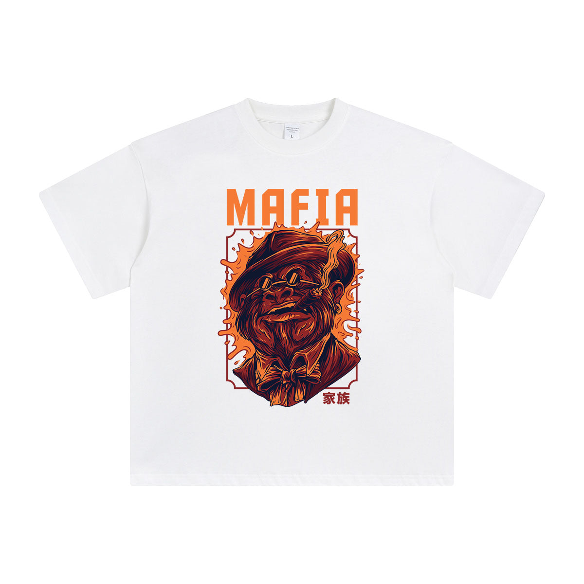 Mafia Chinese Character Graphic Tee-INNBLAC Fashion Apparel