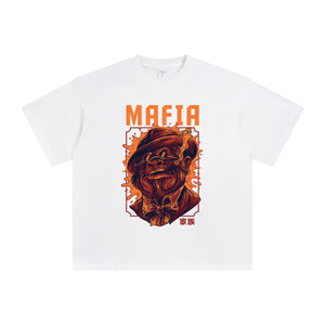 Mafia Chinese Character Graphic Tee-INNBLAC Fashion Apparel