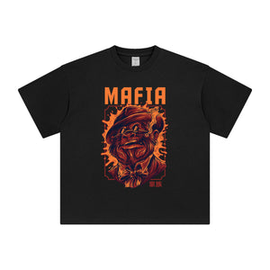 Mafia Chinese Character Graphic Tee-INNBLAC Fashion Apparel