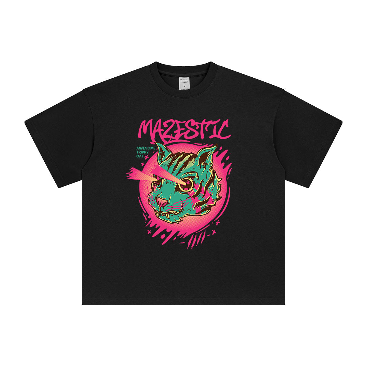 Mazestic Cat Aesthetic Graphic Tee-INNBLAC Fashion Apparel