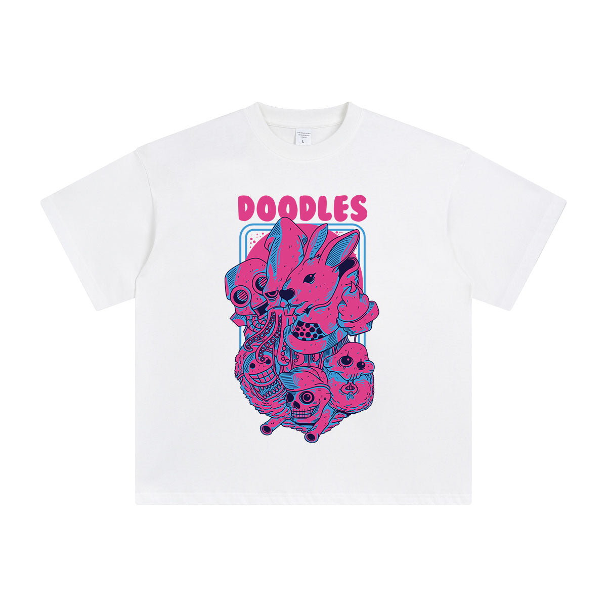 Pink Doodles Aesthetic Graphic Tee-INNBLAC Fashion Apparel