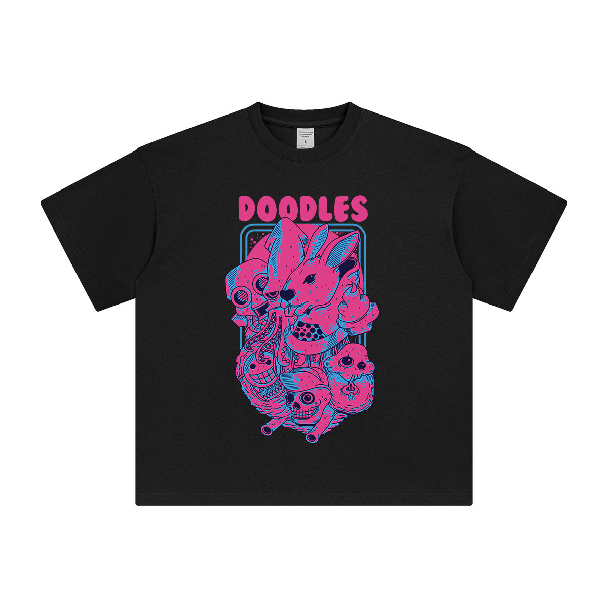 Pink Doodles Aesthetic Graphic Tee-INNBLAC Fashion Apparel