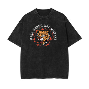 Roaring Tiger Graphic Washed Tee-INNBLAC Fashion Apparel