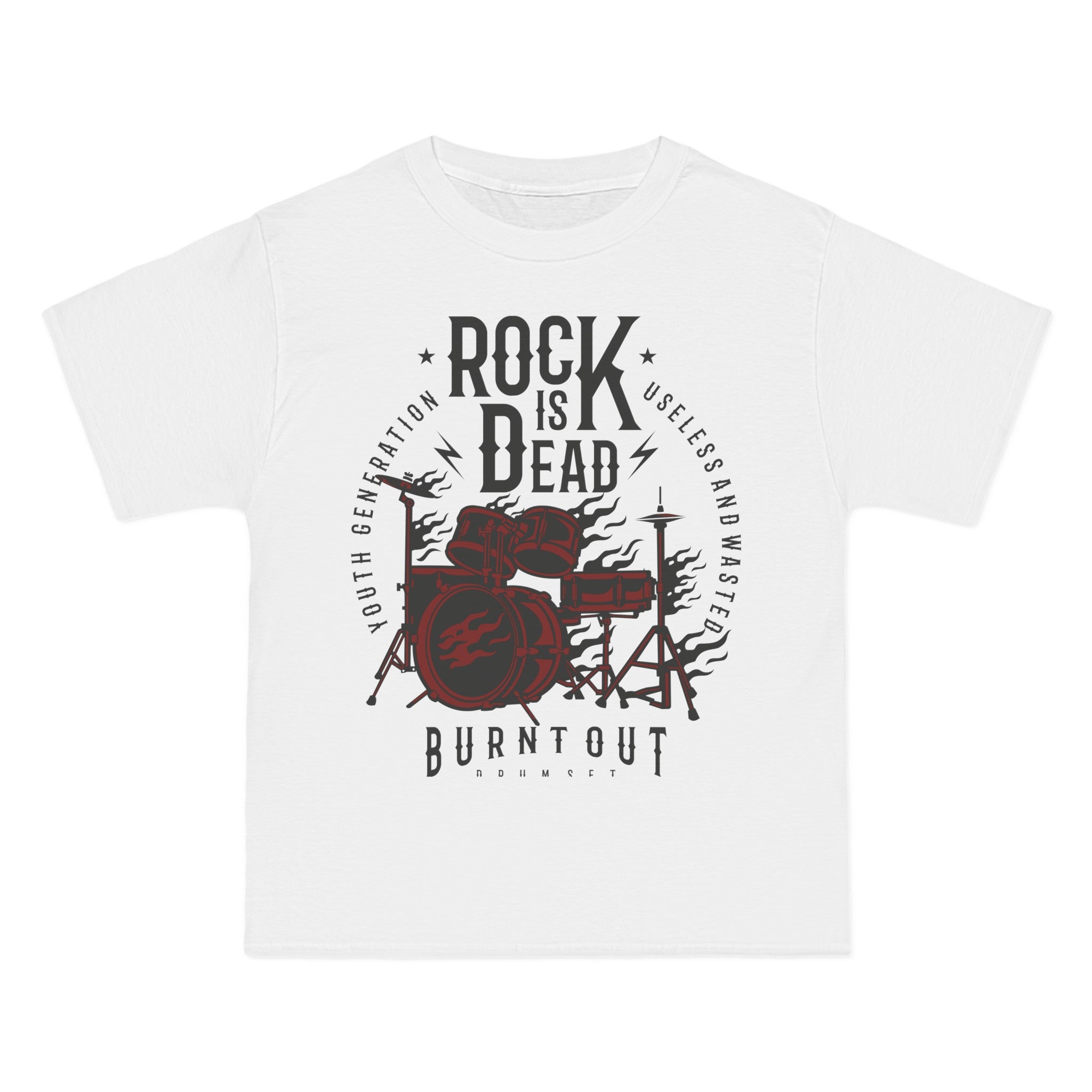 Rock ls Dead Drum Graphic Tee-INNBLAC Fashion Apparel