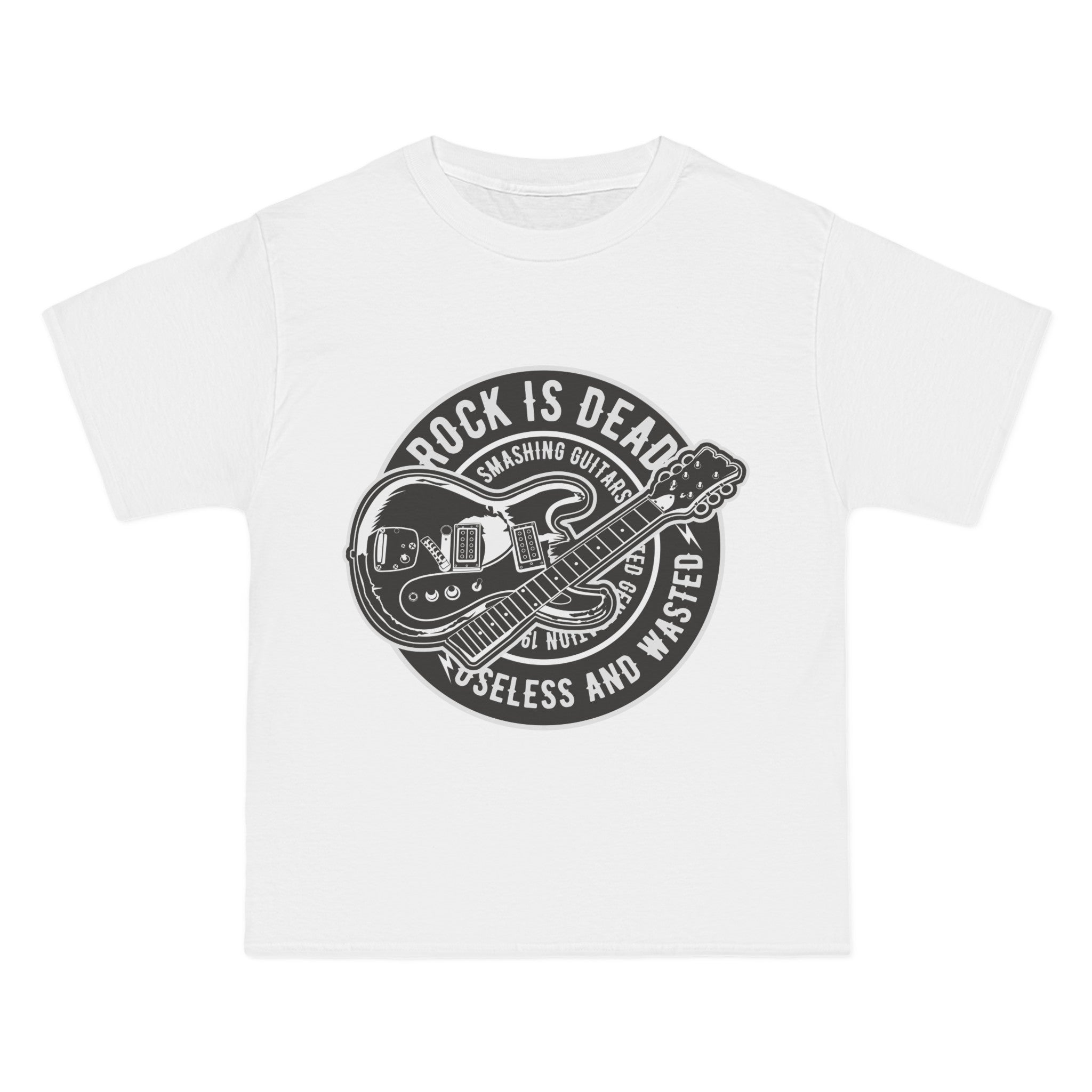 Rock ls Dead Guitar Graphic Tee-INNBLAC Fashion Apparel