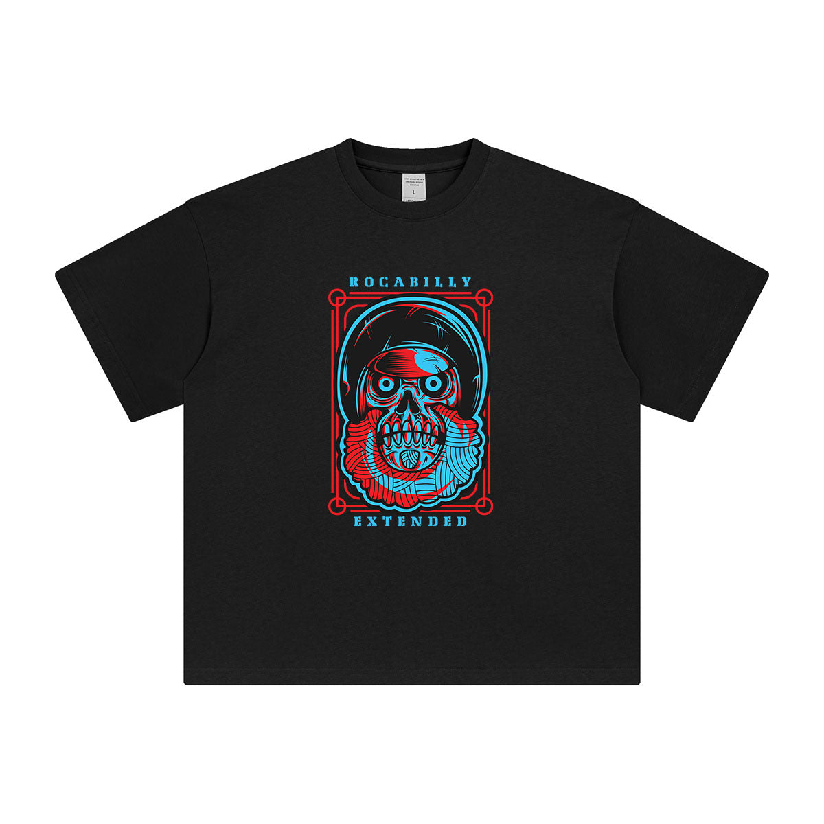 Rockabilly Extended Graphic Tee-INNBLAC Fashion Apparel