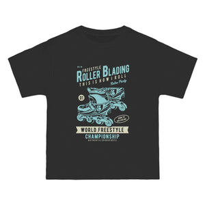 Roller Blading Retro Graphic Tee-INNBLAC Fashion Apparel