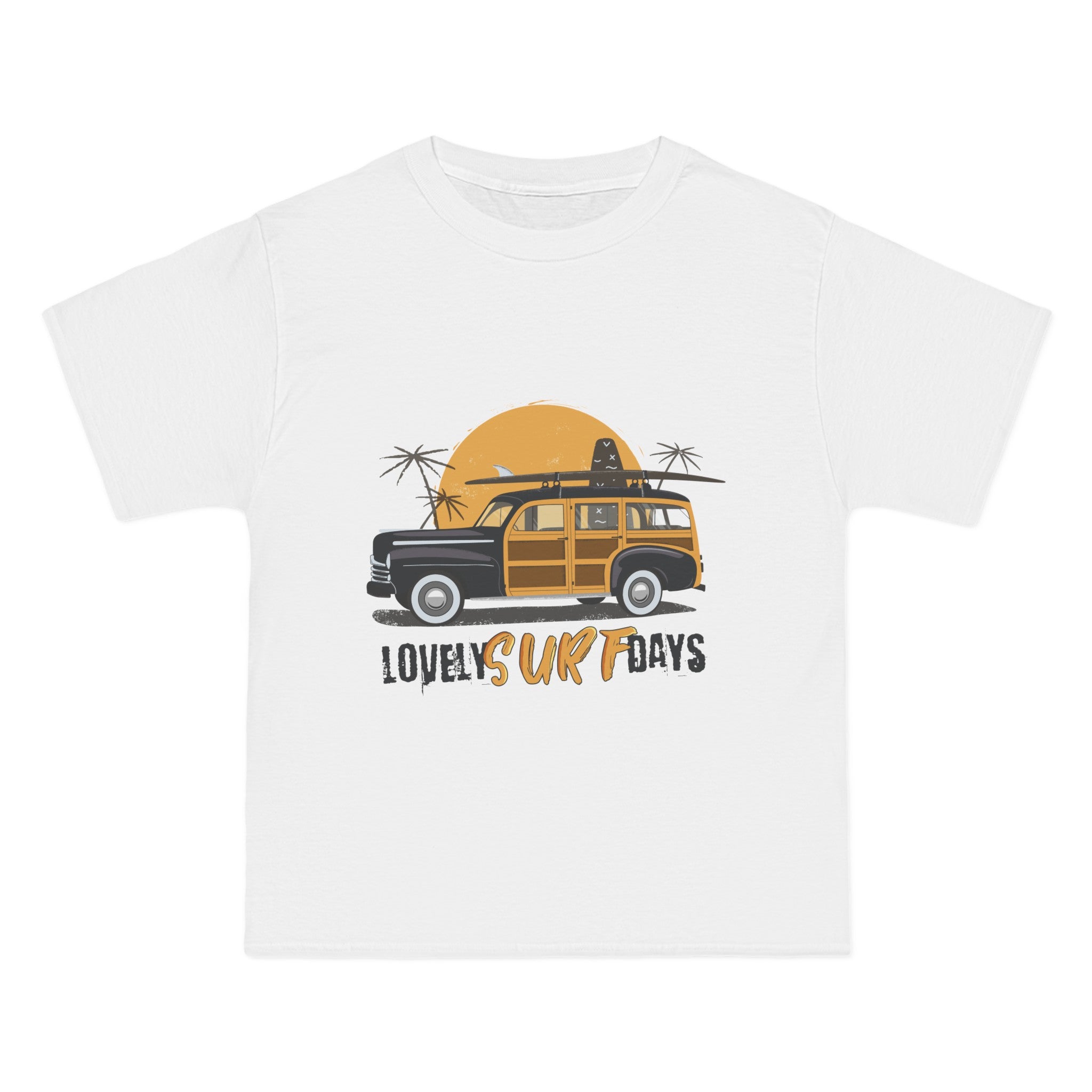 SURF Car & Sunset Graphic Tee-INNBLAC Fashion Apparel