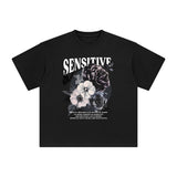 Sensitive Blossom Aesthetic Graphic Tee-INNBLAC Fashion Apparel