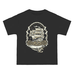 Ship & Anchor Graphic Tee-INNBLAC Fashion Apparel