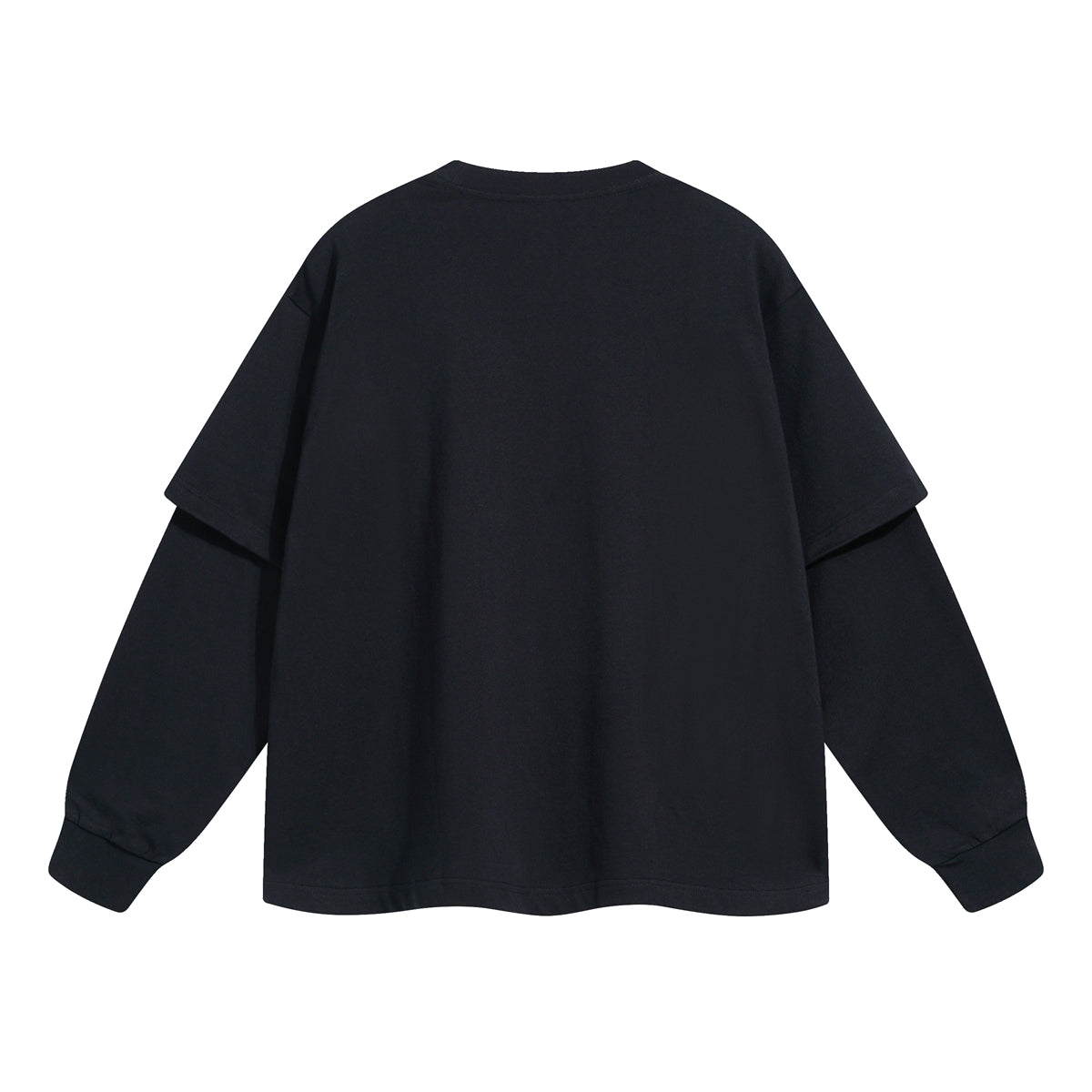 Solid Color Mock Two Piece Sweatshirt 9oz Long Sleeve Shirt