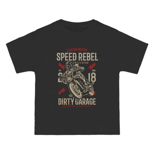 Speed Rebel Rider Retro Graphic Tee-INNBLAC Fashion Apparel