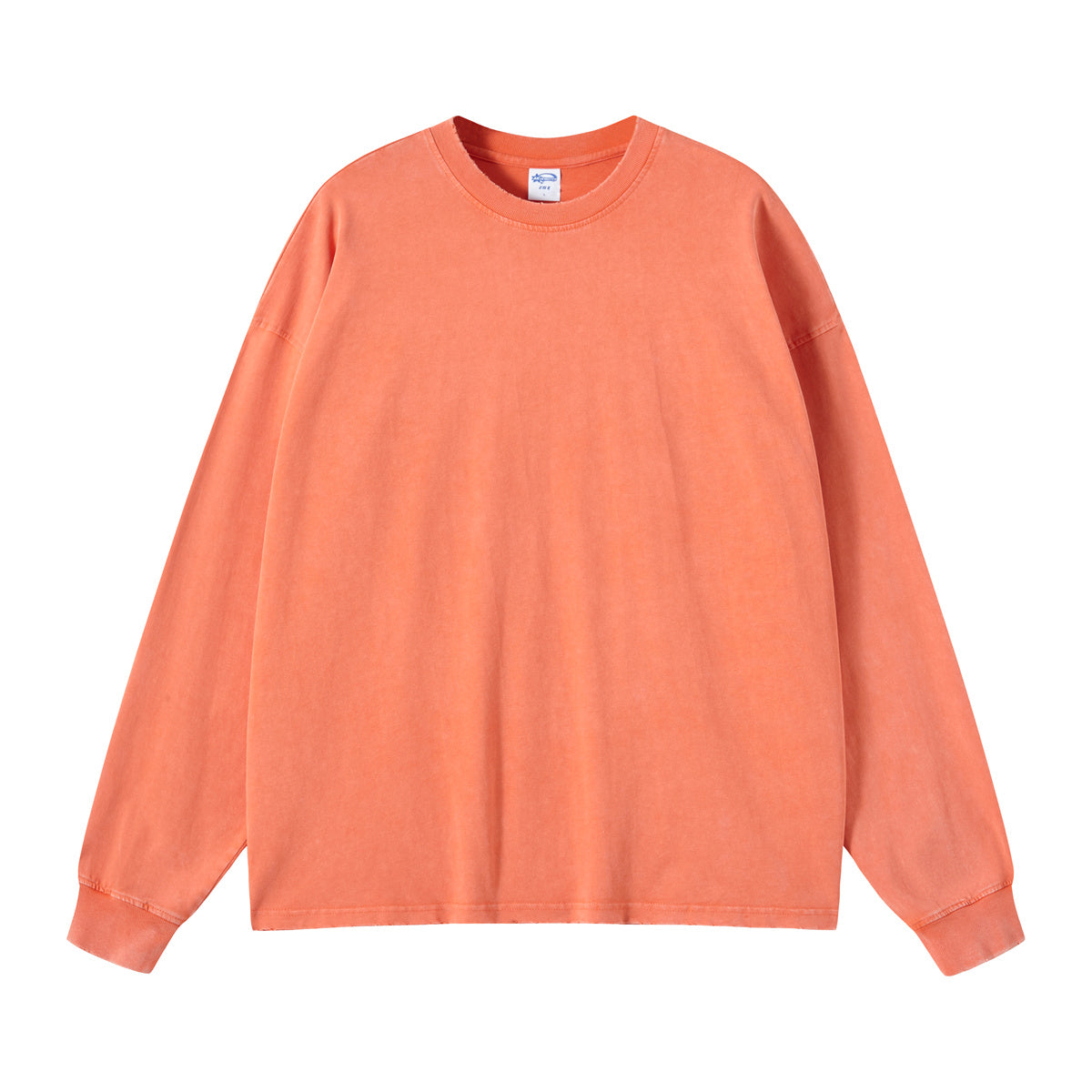 Women's Stone Wash Long Sleeve T Shirt Baggy Faded