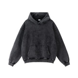 Washed Faded French Terry Hoodie-INNBLAC Fashion Apparel