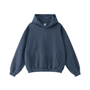 Washed Faded French Terry Hoodie-INNBLAC Fashion Apparel