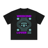 Weekend Lover Abstract Graphic Tee-INNBLAC Fashion Apparel