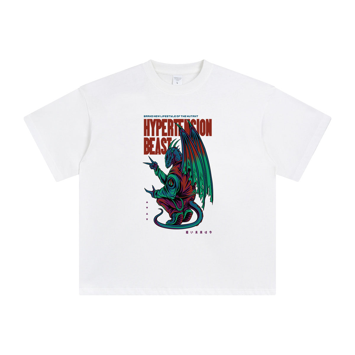 Japanese Kanji Monster Graphic Tee-INNBLAC Fashion Apparel