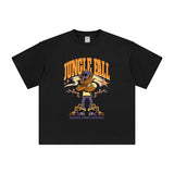 Jungle Fall Cartoon Lion Graphic Tee-INNBLAC Fashion Apparel