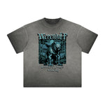 Heavy Fade Wolf Graphic T Shirt