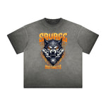 Heavy Fade Wolf Graphic T Shirt