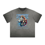 Heavy Fade Wolf Graphic T Shirt