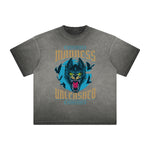 Heavy Fade Wolf Graphic T Shirt