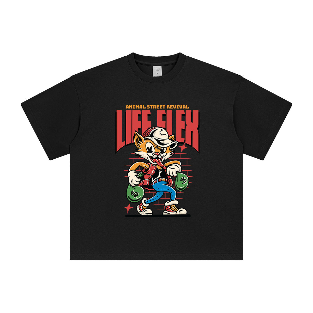 Life Flex Cartoon T Shirt-INNBLAC Fashion Apparel