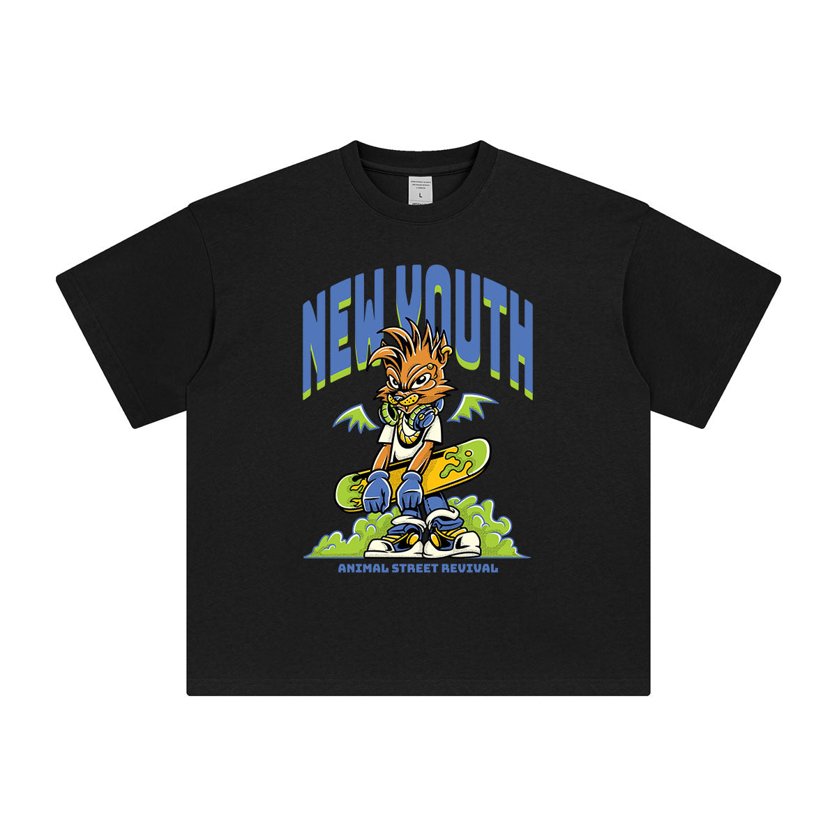 New Youth Skateboard Cartoon T Shirt-INNBLAC Fashion Apparel