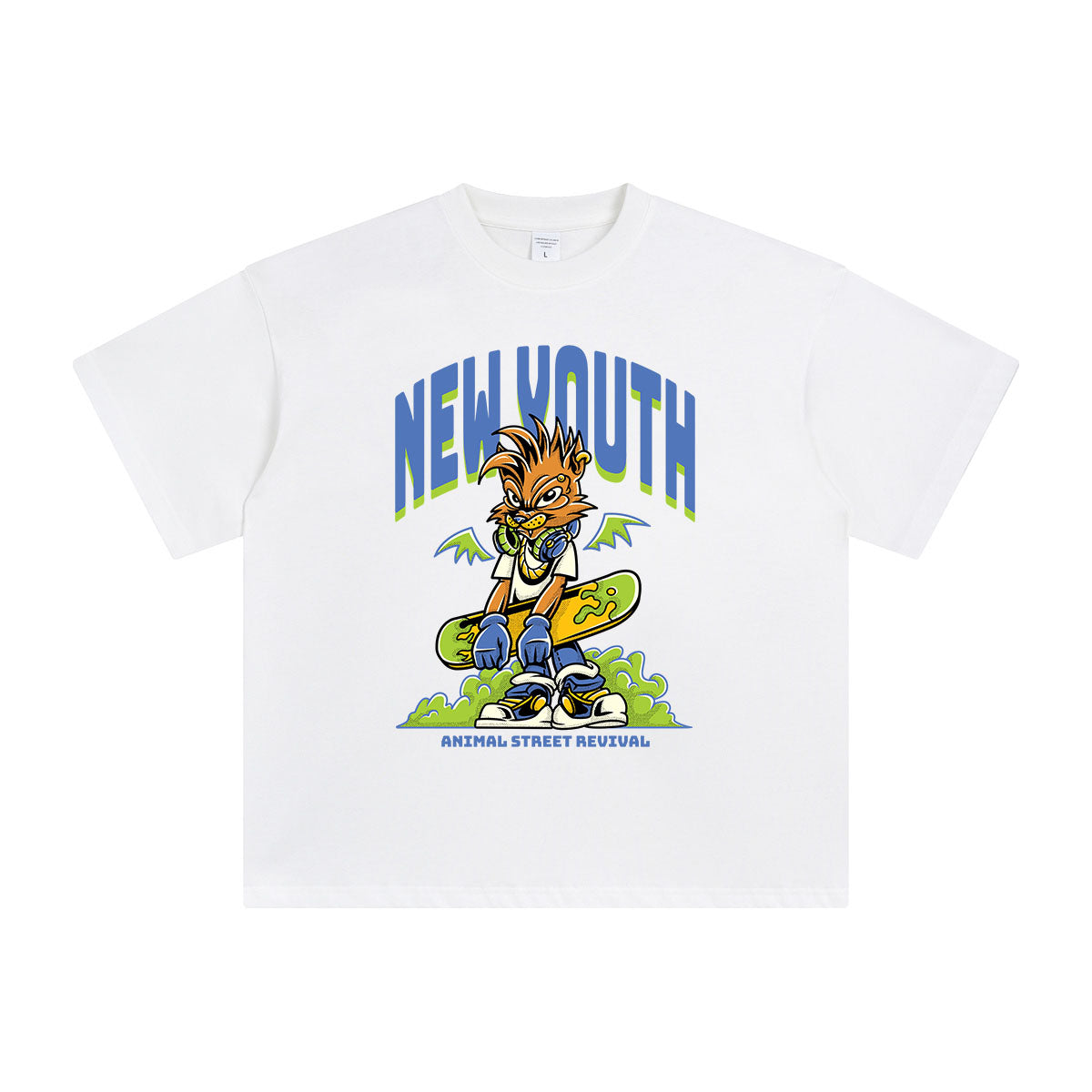 New Youth Skateboard Cartoon T Shirt-INNBLAC Fashion Apparel