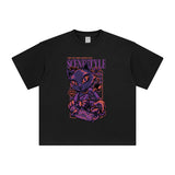 Purple Fox Skateboard Graphic Tee-INNBLAC Fashion Apparel