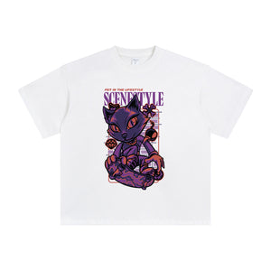 Purple Fox Skateboard Graphic Tee-INNBLAC Fashion Apparel