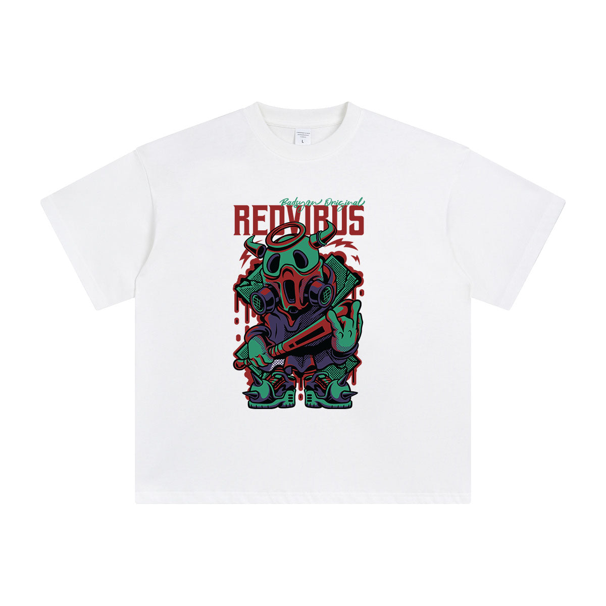 Red Virus Urban Streetwear T Shirt-INNBLAC Fashion Apparel