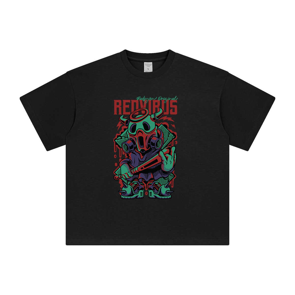 Red Virus Urban Streetwear T Shirt-INNBLAC Fashion Apparel