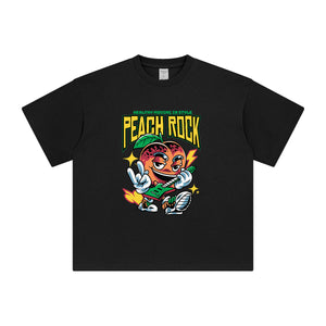 Rocking Peaching Cartoon T Shirt-INNBLAC Fashion Apparel