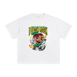 Rocking Peaching Cartoon T Shirt-INNBLAC Fashion Apparel