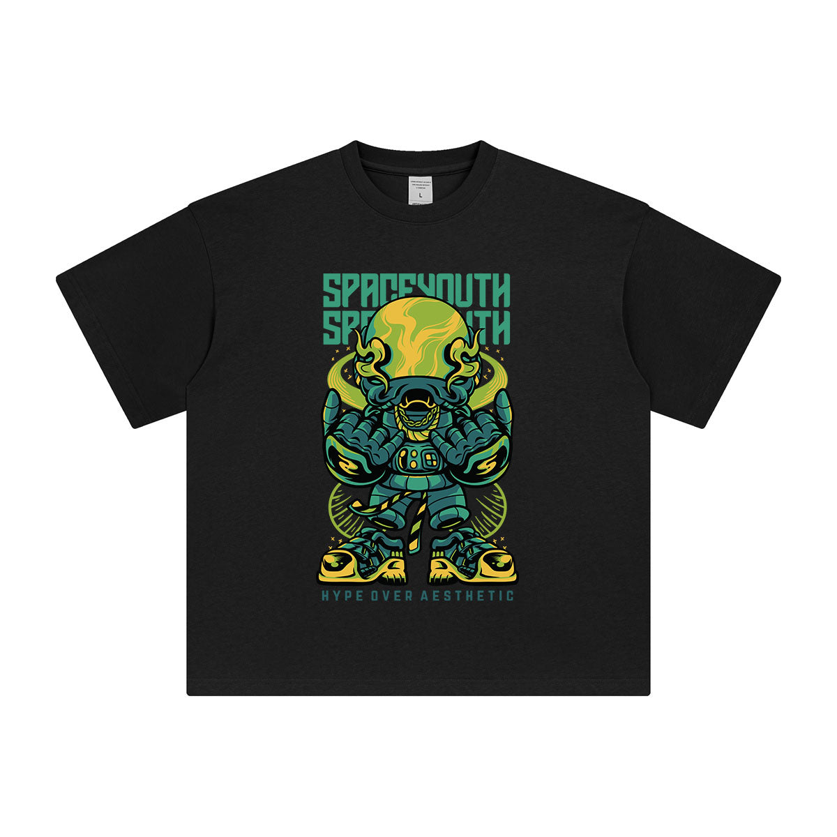 Space Youth Hip Hop Graphic Tee-INNBLAC Fashion Apparel