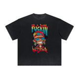 Heavyweight Faded Street Cartoon Tee-INNBLAC Fashion Apparel