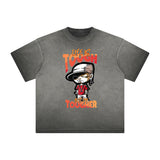 Stone Wash Thug Cartoon Graphic Tee-INNBLAC Fashion Apparel