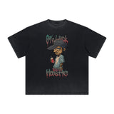 Heavyweight Faded Street Cartoon Graphic Tee-INNBLAC Fashion Apparel