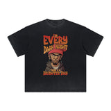 Heavyweight Faded Street Cartoon Graphic Tee-INNBLAC Fashion Apparel