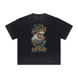 Heavyweight Faded Street Cartoon Tee-INNBLAC Fashion Apparel