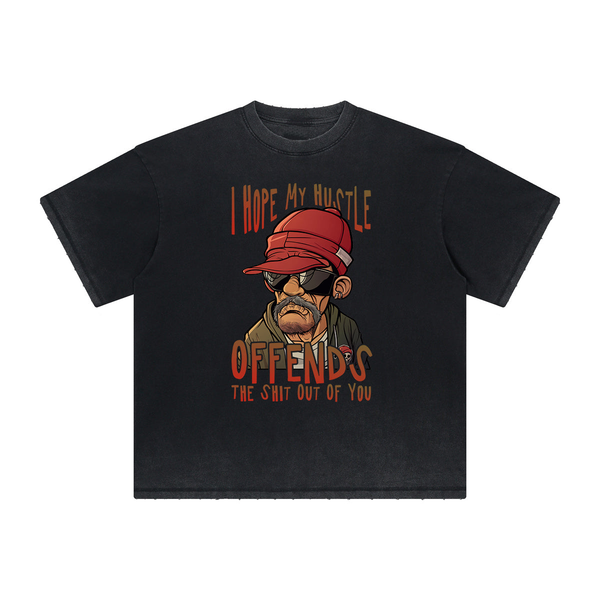 Heavyweight Faded Street Cartoon Graphic Tee-INNBLAC Fashion Apparel