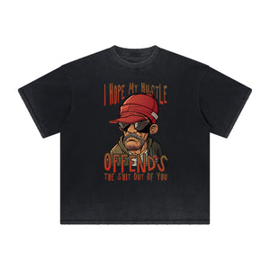 Heavyweight Faded Street Cartoon Graphic Tee-INNBLAC Fashion Apparel