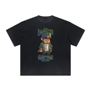 Heavyweight Faded Street Cartoon Tee-INNBLAC Fashion Apparel