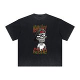 Heavyweight Faded Street Cartoon Graphic Tee-INNBLAC Fashion Apparel