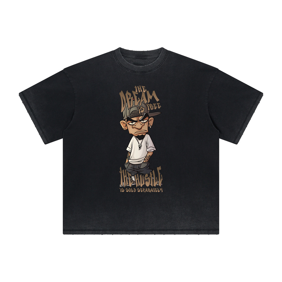 Heavyweight Faded Street Cartoon Tee-INNBLAC Fashion Apparel