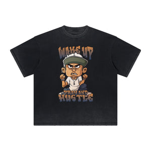 Heavyweight Faded Street Cartoon Tee-INNBLAC Fashion Apparel