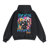 Cute Dog Graphic Double Slider Zip Hoodie-INNBLAC Fashion Apparel